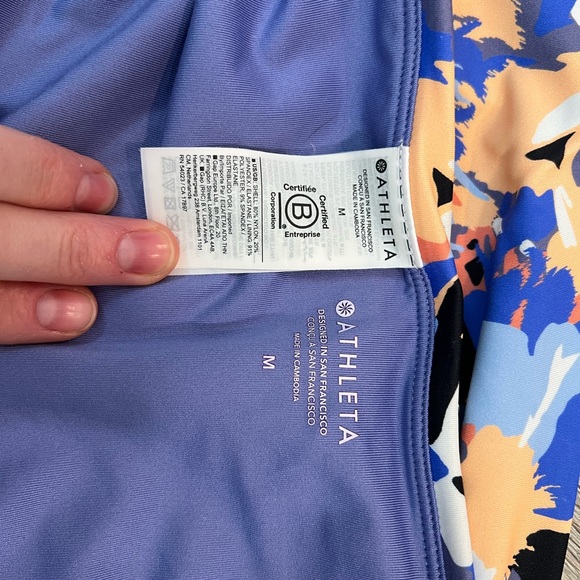 Athleta Floral Print Tankini Swimsuit Small top (up to full C), Medium bottoms - Picture 7 of 11